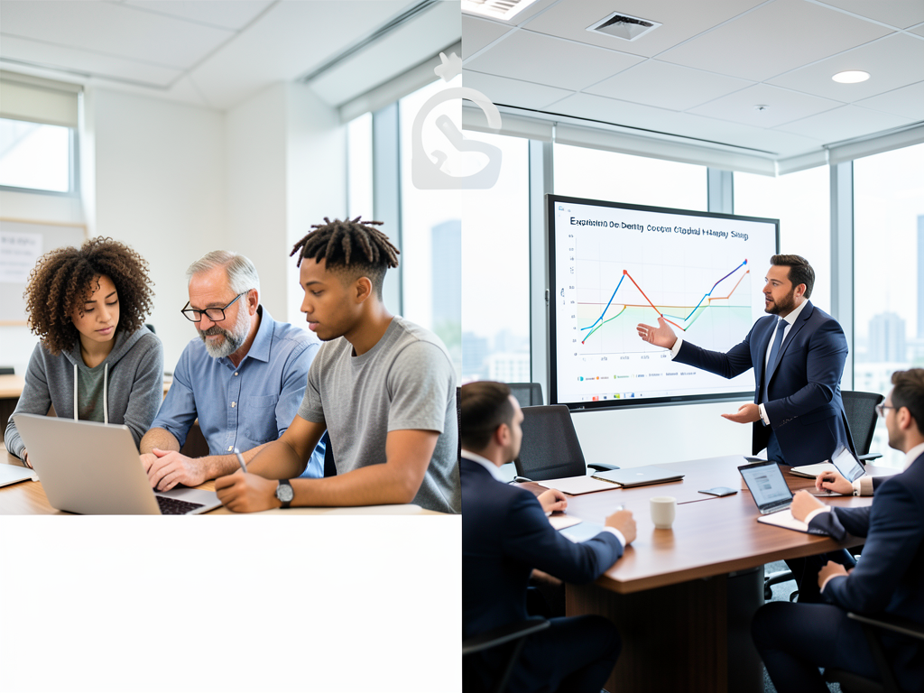 Startup founders and investors discussing reports and community feedback on a digital platform