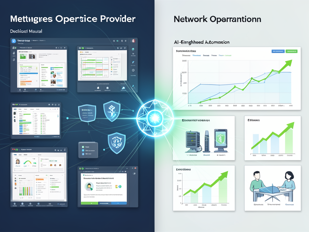 A dashboard showing network monitoring data with artificial intelligence analytics overlays