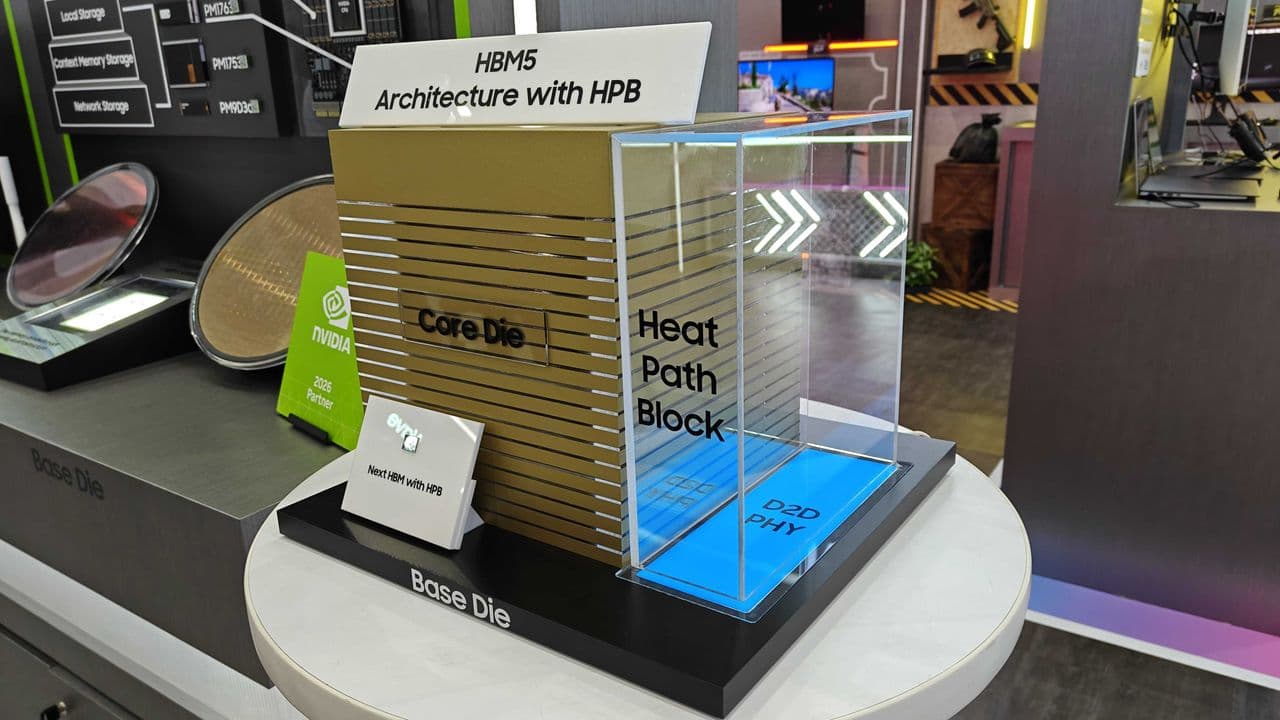 Samsung Reveals HBM5 Memory Prototype With In-Package Cooling