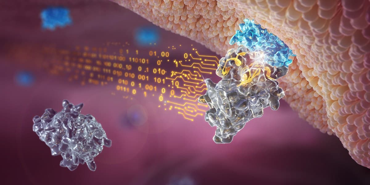 AstraZeneca scientists use AI models to design biologic drugs in a lab with robotic automation