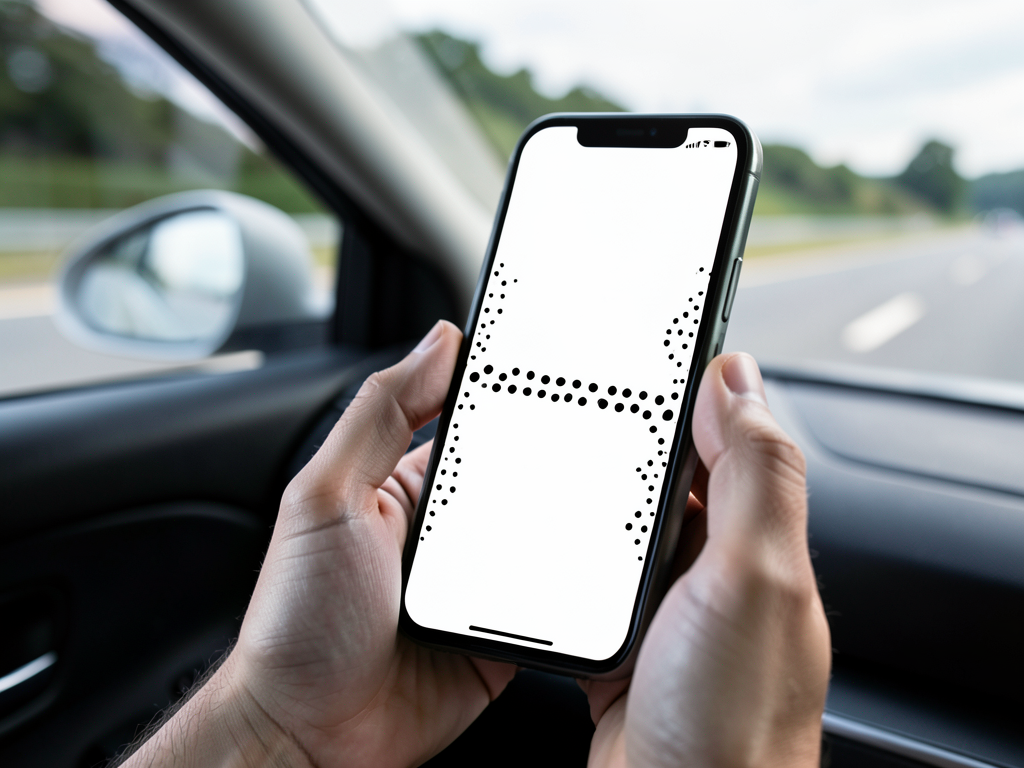 Smartphone screen showing moving dots at the edges for motion sickness reduction in Android update