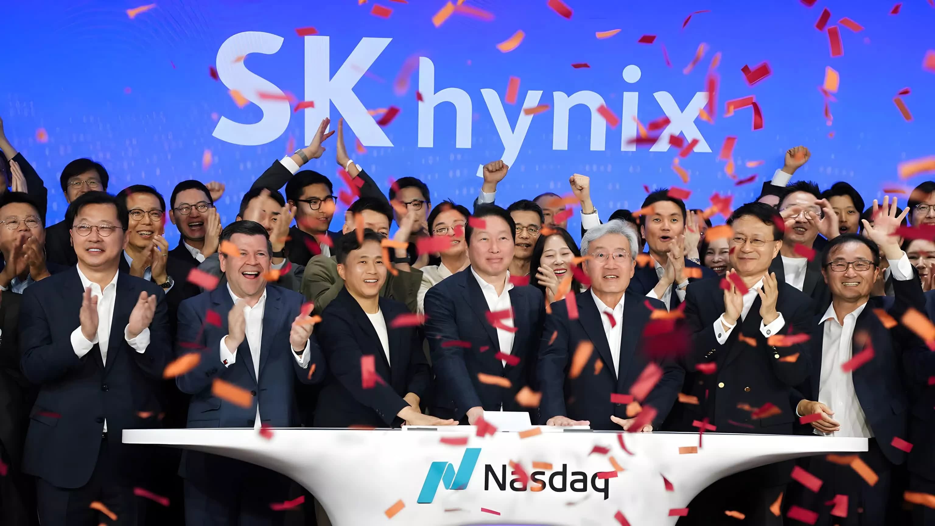 SK Hynix semiconductor memory chips on a manufacturing production line in a cleanroom facility