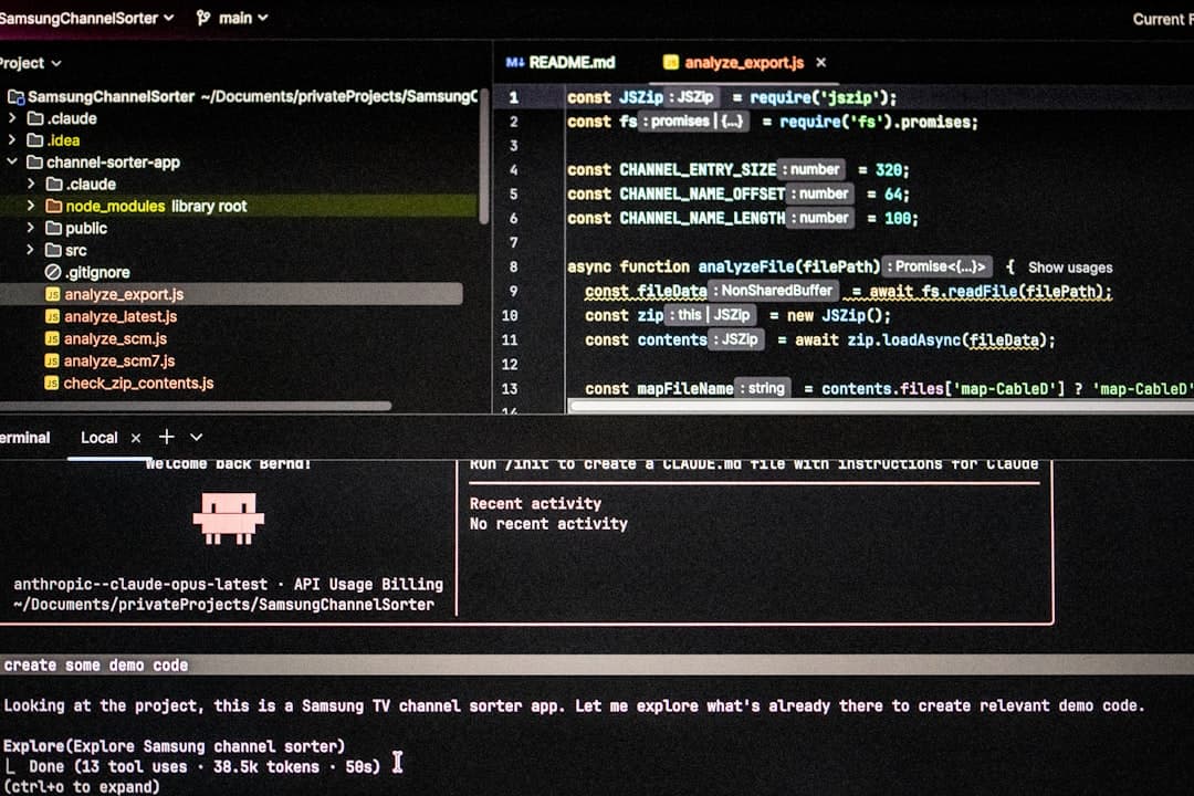 Developer using a code editor with language server integration showing autocomplete suggestions.