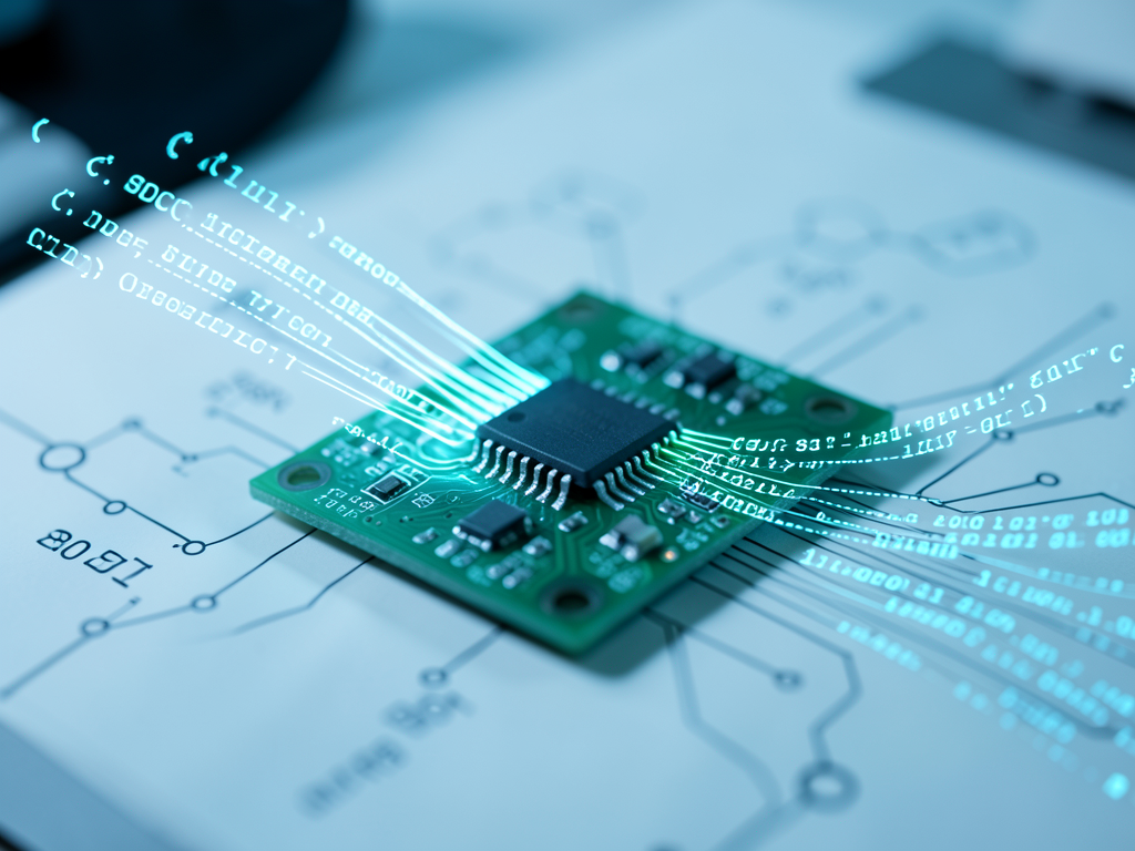 SDCC compiler running on an embedded development board with microcontroller