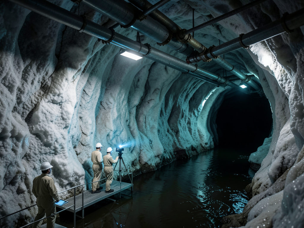 Diagram of underground salt cavern storage used by the US Strategic Petroleum Reserve