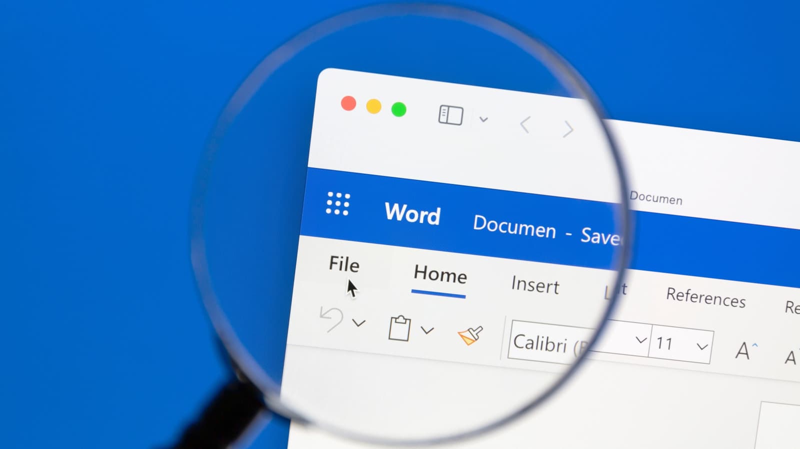 Document editing interface comparing Microsoft Word and Google Docs side by side on a laptop