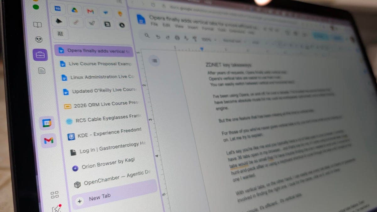 Opera Browser Adds Vertical Tabs to Streamline Tab Management