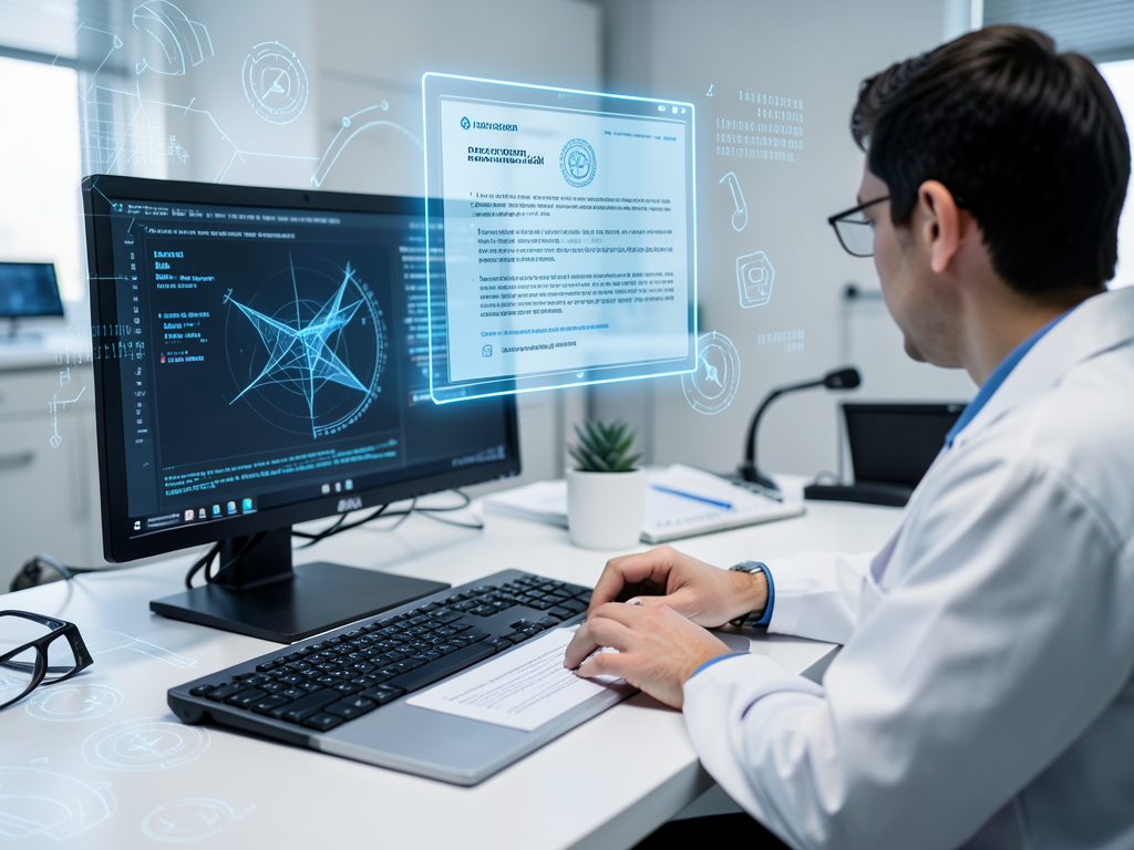 Close-up of a magnifying glass inspecting a digital document on a screen, symbolizing forensic analysis of PDF files.