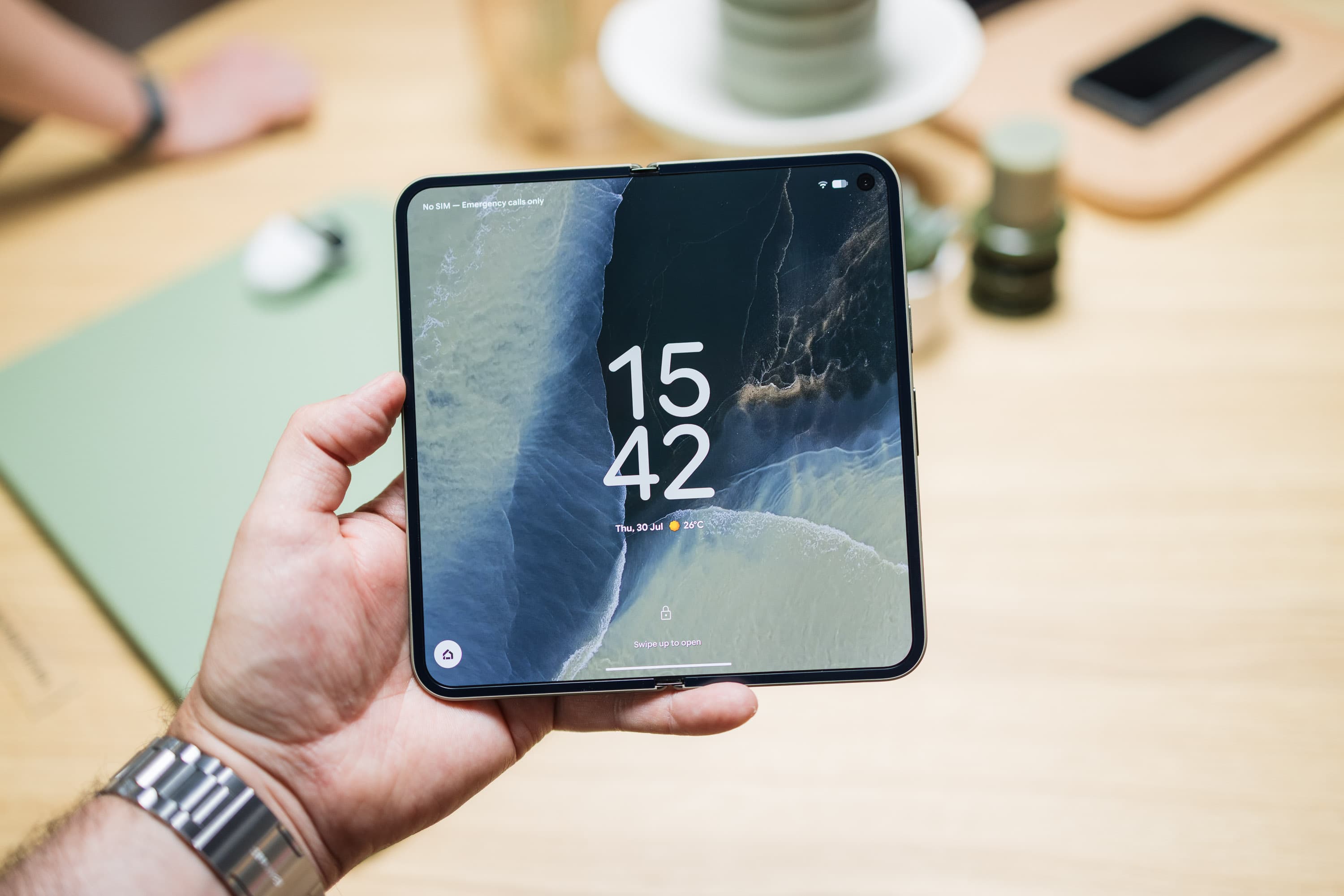Concept render of the Pixel 11 Pro Fold displaying its hinge and water-resistant design details