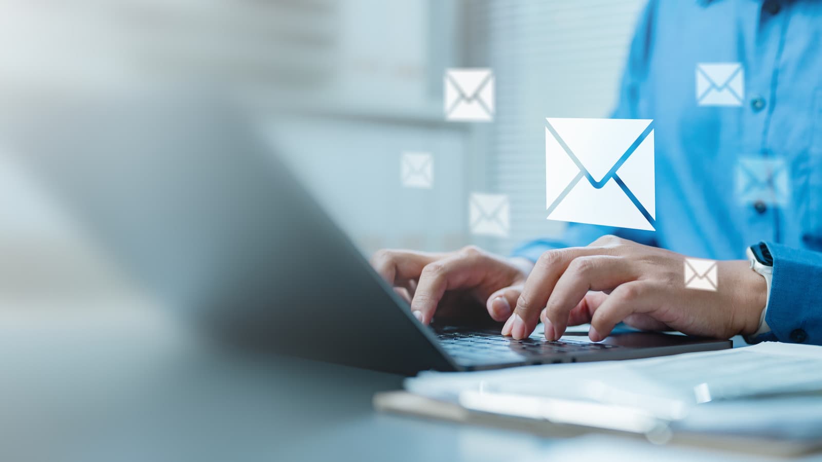Cloud file sharing services logos with a crossed-out email attachment icon