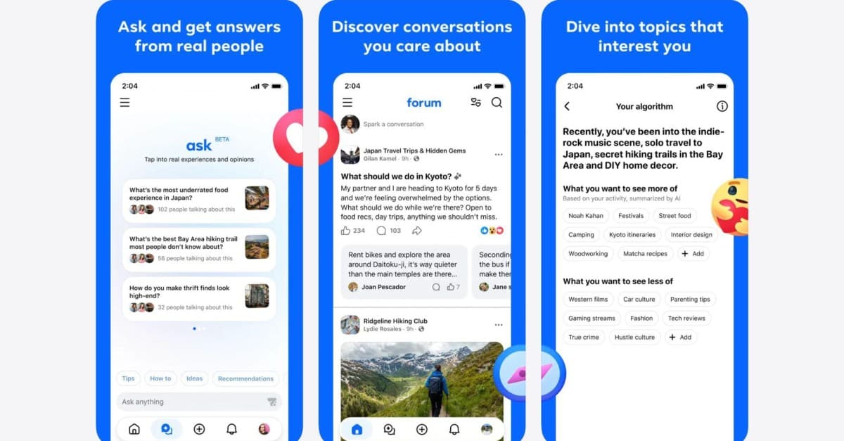 Meta Launches Forum App to Merge Facebook Groups With AI Chatbot