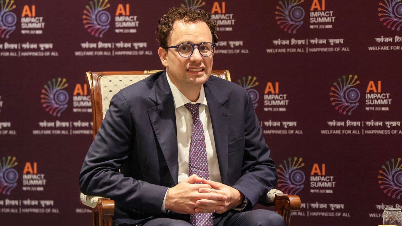 Dario Amodei delivers a keynote address at an AI safety conference