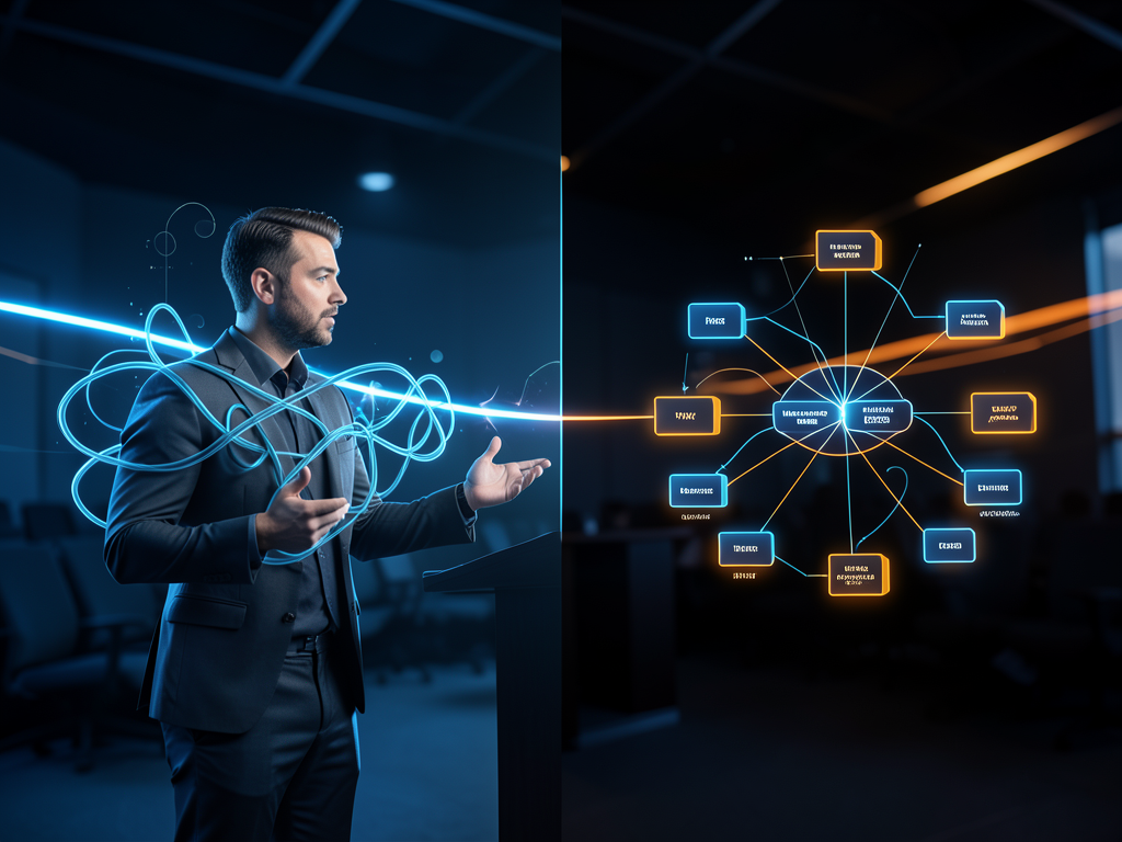 Portrait of John Backus with diagrams of functional programming concepts