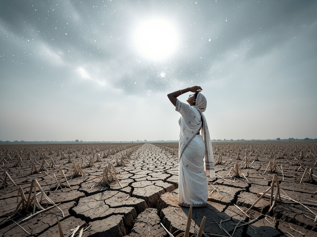 Solar geoengineering research showing atmospheric particles and weather pattern disruption risks.