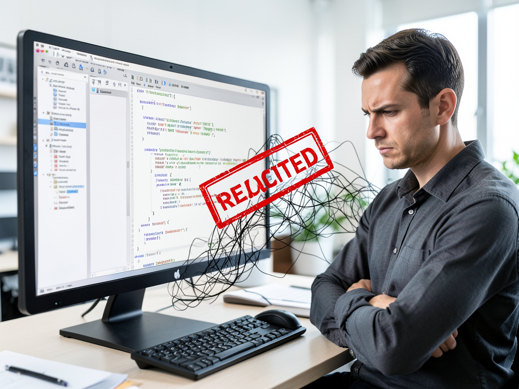 Developer reviewing AI-generated code on a computer screen