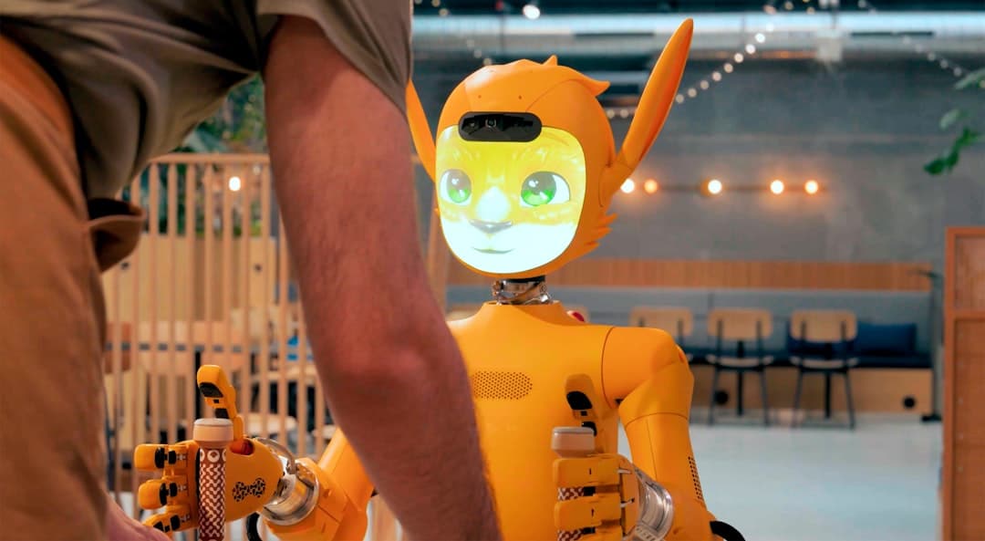 Humanoid robot autonomously climbing stairs in a warehouse setting