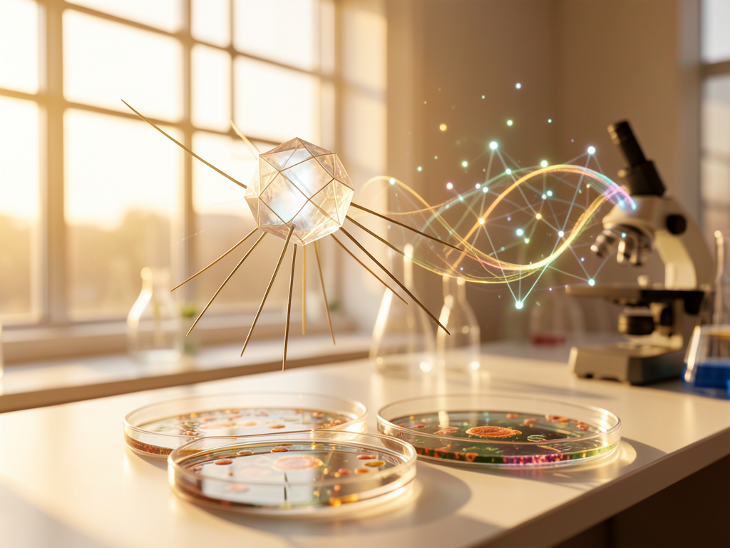 A scientist working with AI-generated genetic sequences in a laboratory setting