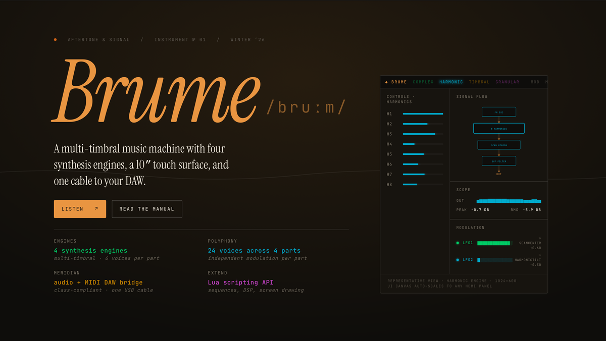 New Desktop Synthesizer Brume Packs 24 Voices Into Compact Module