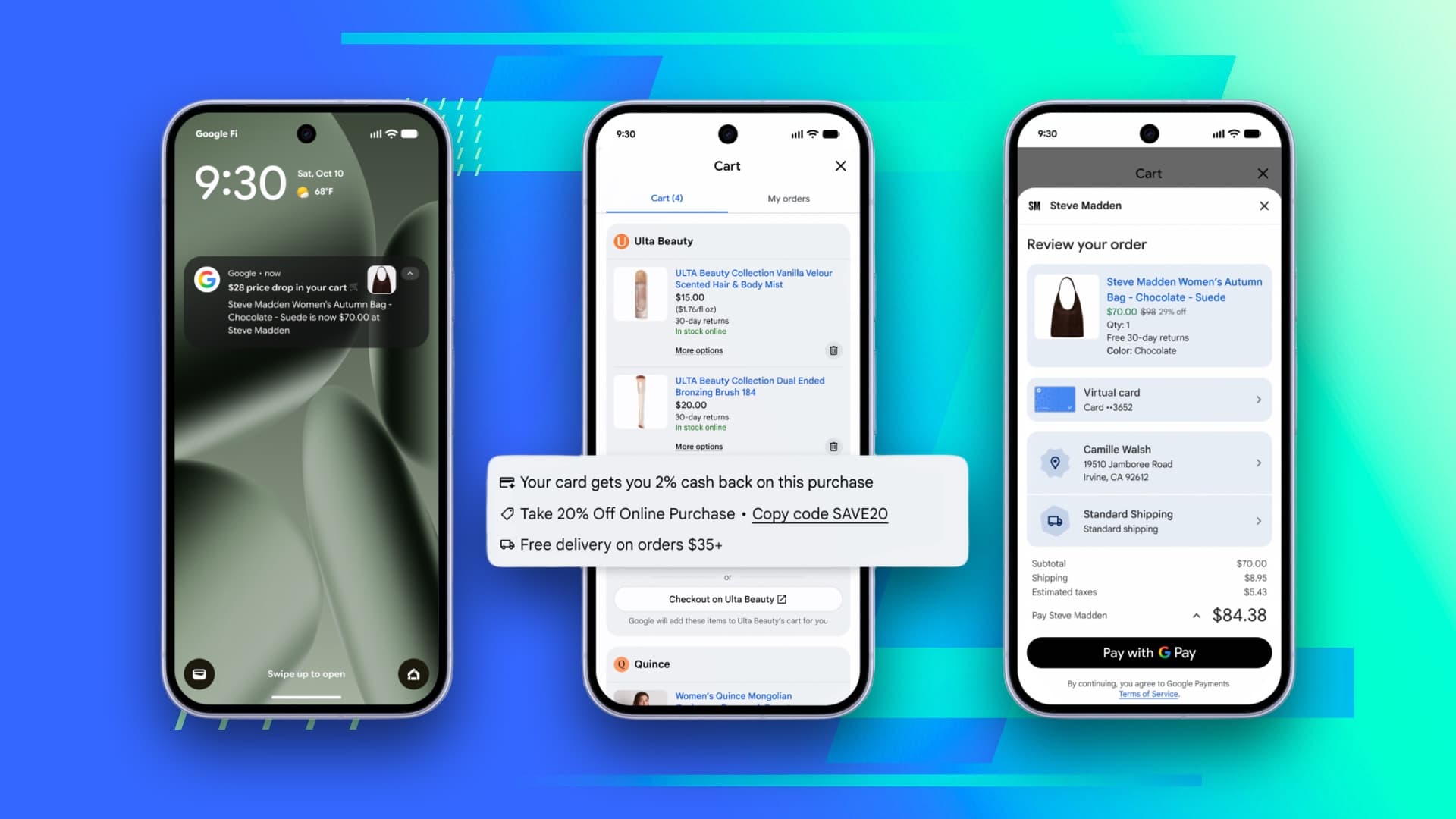 Smartphone screen showing a digital shopping cart with price tracking alerts across multiple online retailers